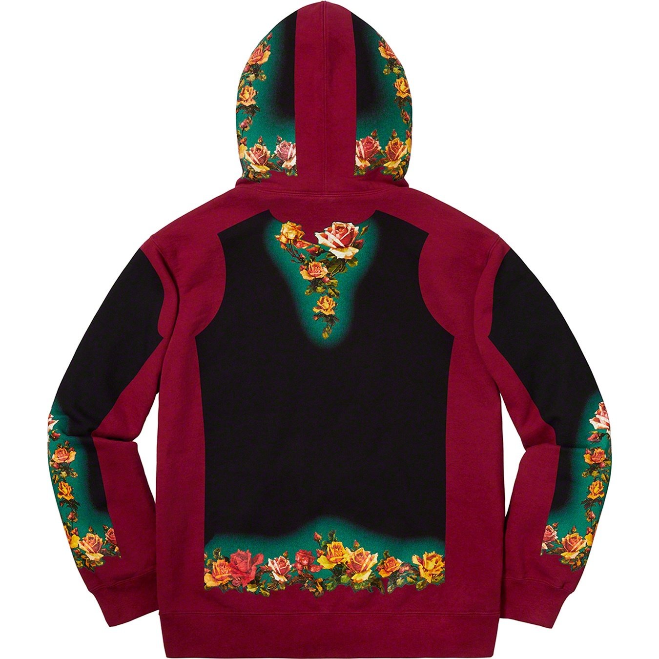 Supreme Supreme Jean Paul Gaultier Floral Print Hooded Sweatshirt (SS19) - Cardinal - $228