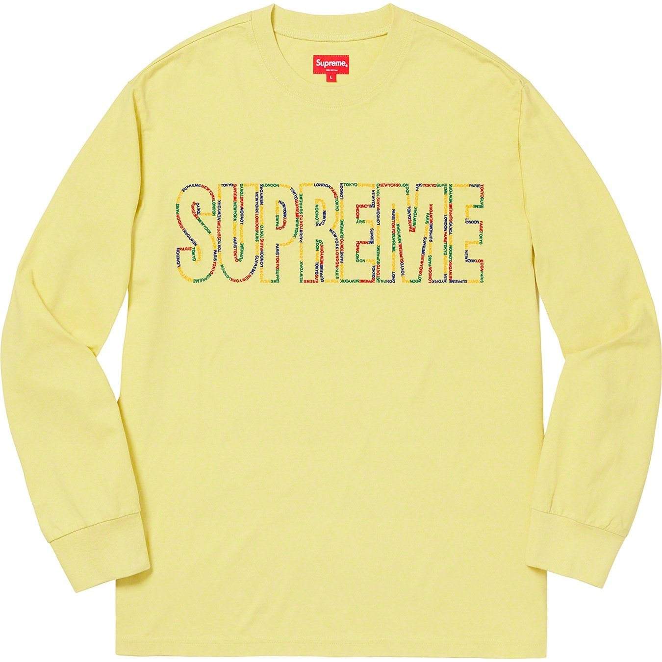 Supreme International L S Tee (SS19) - Pale Yellow - $98