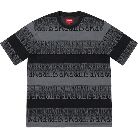 Supreme Text Stripe Jacquard S/S Top - Black