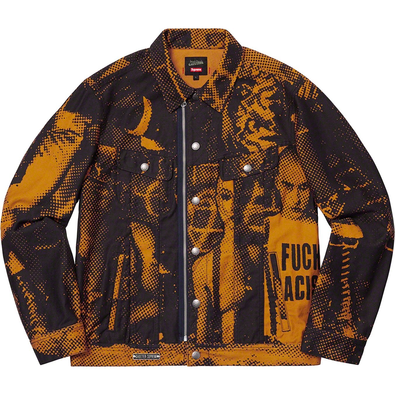 Supreme Supreme Jean Paul Gaultier Fuck Racism Trucker Jacket (SS19) - Gold - $268