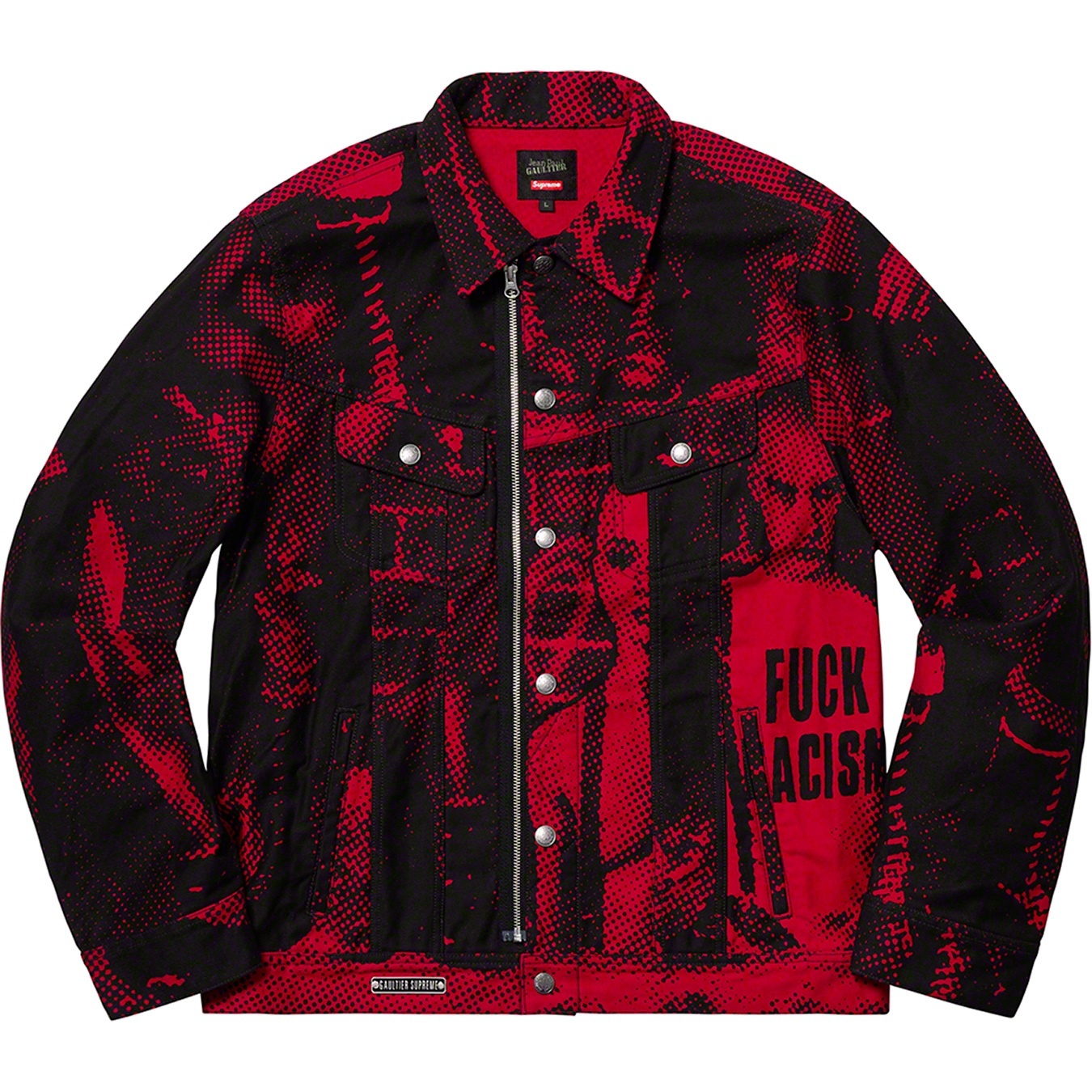 Supreme Supreme Jean Paul Gaultier Fuck Racism Trucker Jacket (SS19) - Red - $268