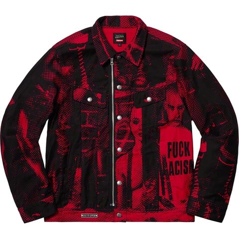 Supreme Supreme®/Jean Paul Gaultier® Fuck Racism Trucker Jacket - Red