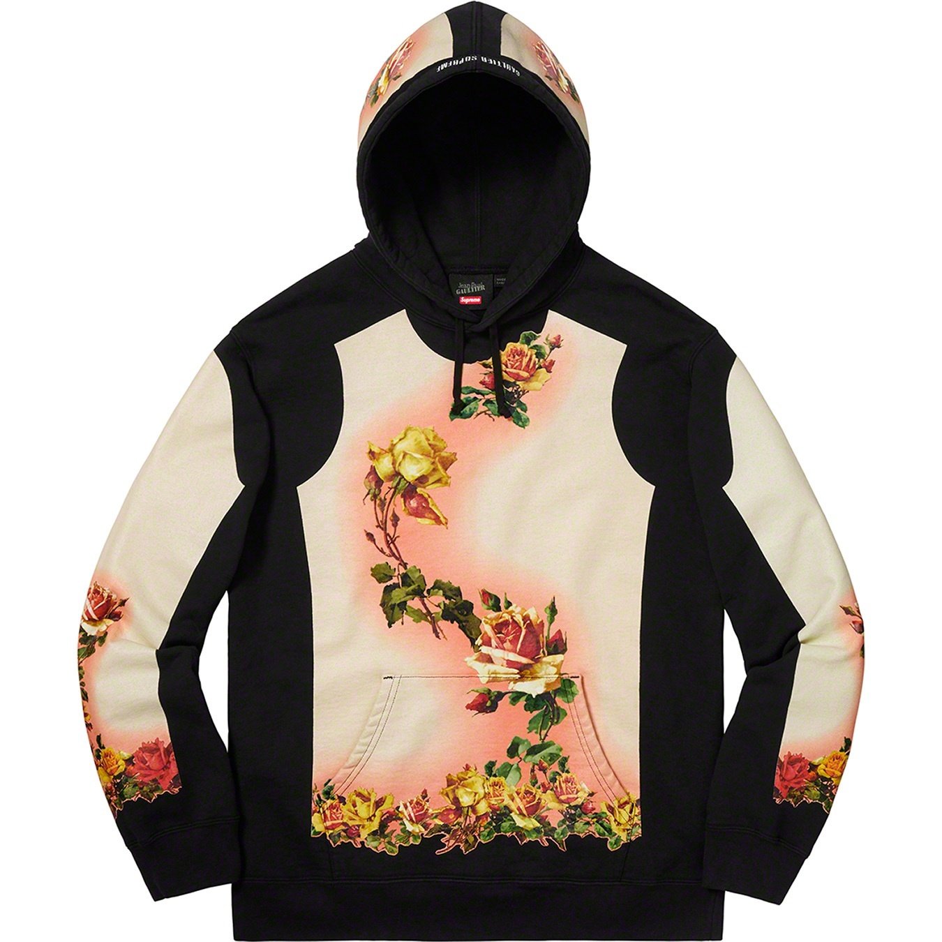 Supreme Supreme Jean Paul Gaultier Floral Print Hooded Sweatshirt (SS19) - Black - $228