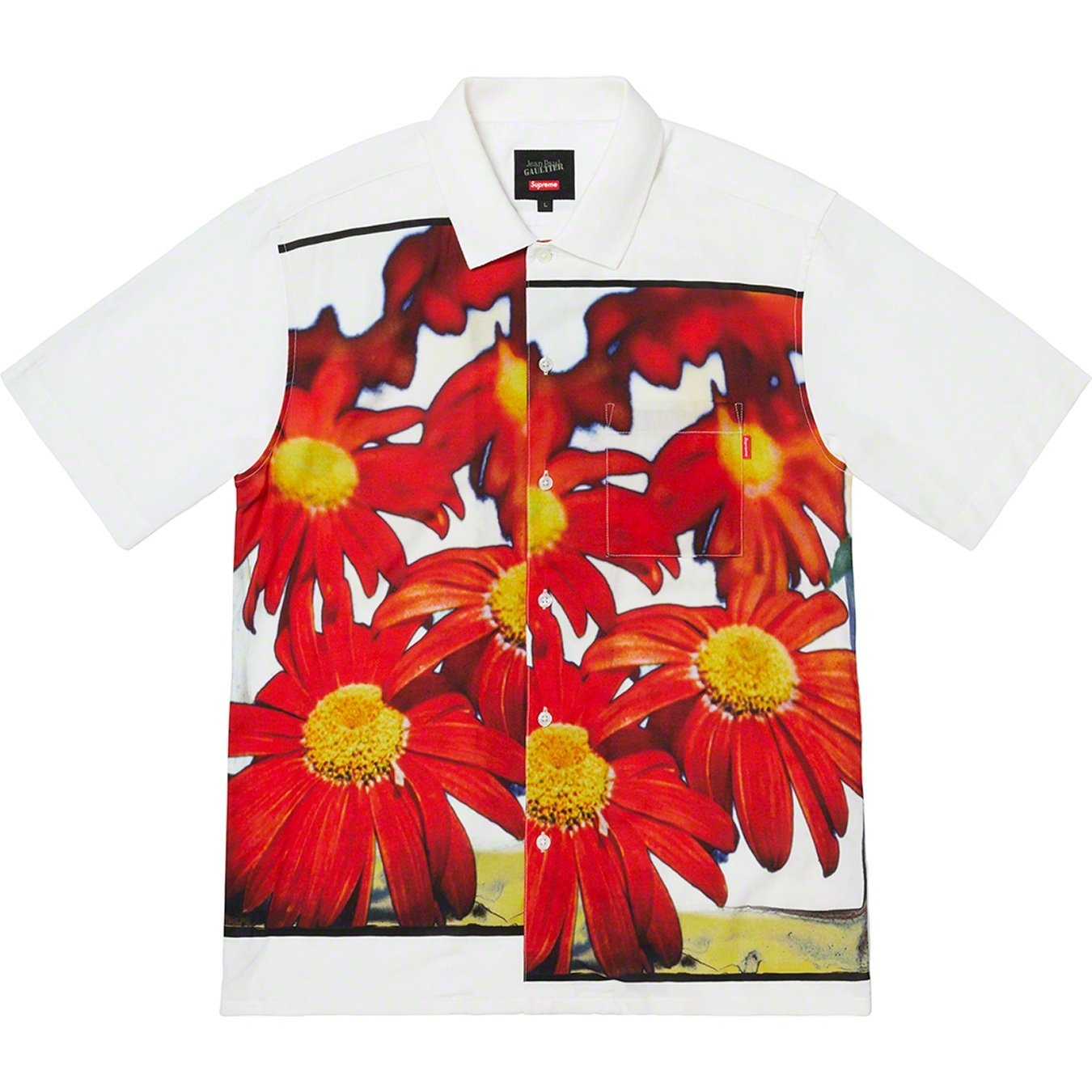 Supreme Supreme Jean Paul Gaultier Flower Power Rayon Shirt (SS19) - White - $158