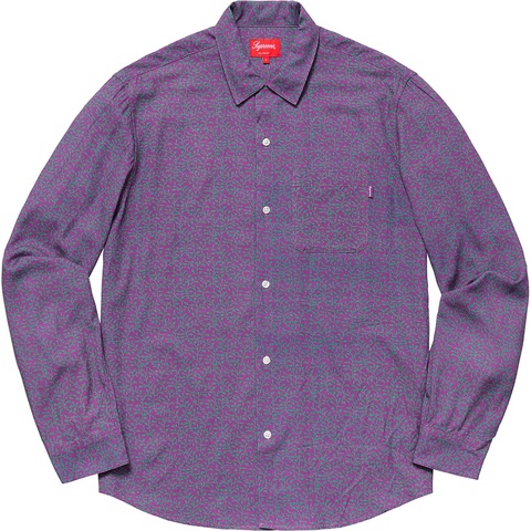Supreme Vines Rayon Shirt - Dusty Purple