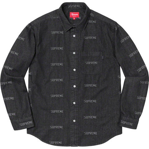 Supreme Logo Denim Shirt - Black