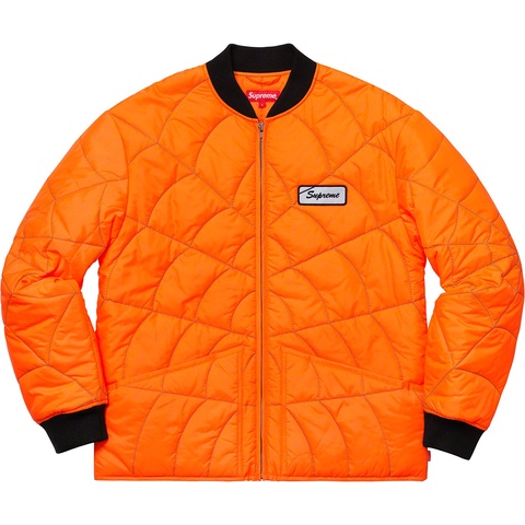 Supreme Spider Web Quilted Work Jacket - Orange