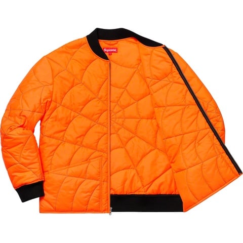 Supreme Spider Web Quilted Work Jacket - Orange