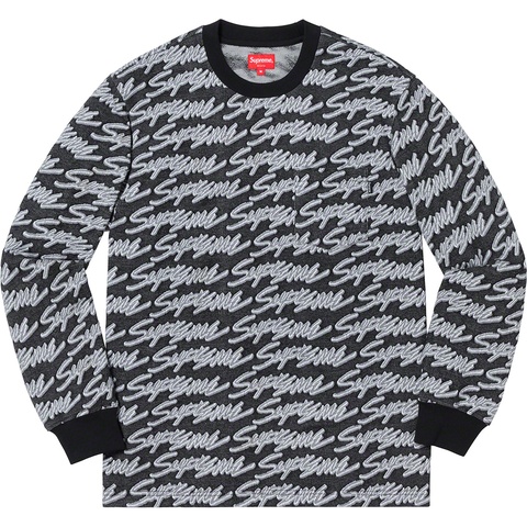 Supreme Signature Script Logo L/S Pocket Tee - Black