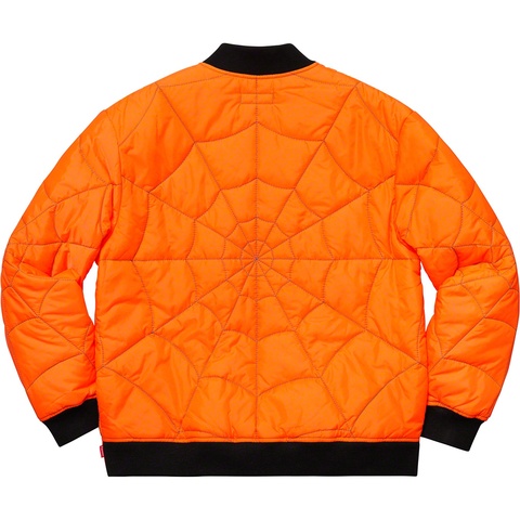 Supreme Spider Web Quilted Work Jacket - Orange