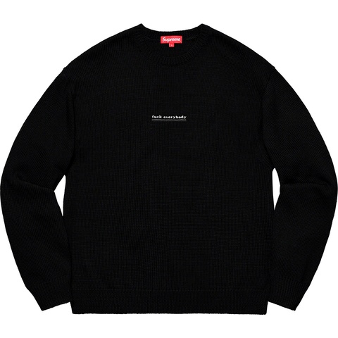 Supreme Fuck Everybody Sweater - Black