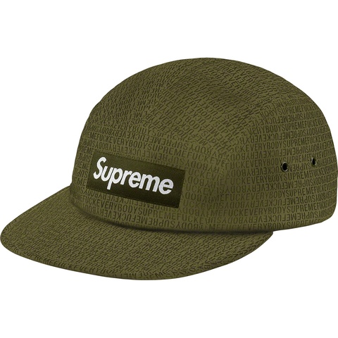 Supreme Fuck Everybody Jacquard Camp Cap - Olive