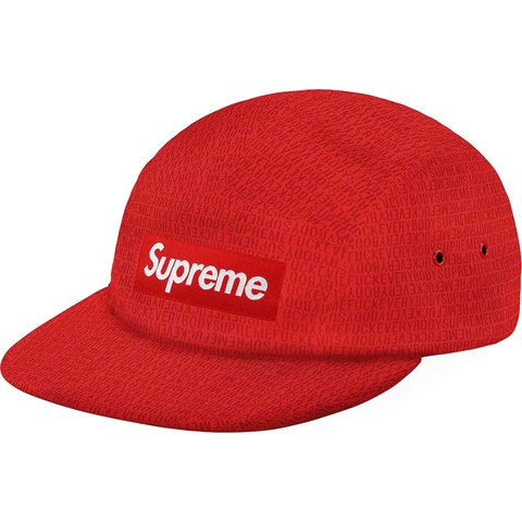 Supreme Fuck Everybody Jacquard Camp Cap - Red