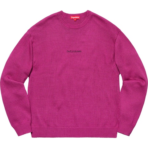 Supreme Fuck Everybody Sweater - Magenta