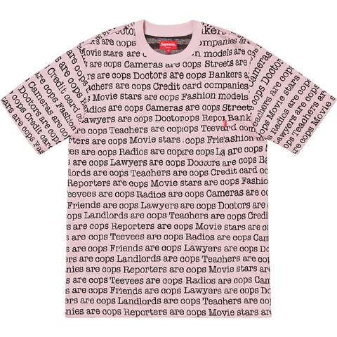 Supreme Cops Jacquard Pocket Tee - Light Pink