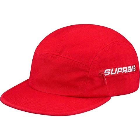 Supreme Side Zip Camp Cap - Red