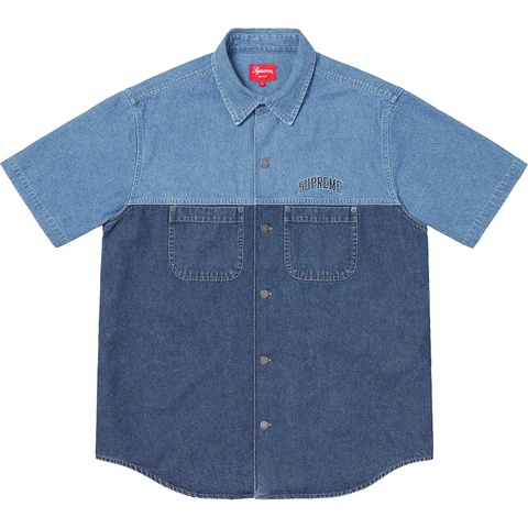 Supreme 2-Tone Denim S/S Shirt - Blue