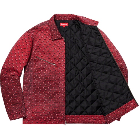 Supreme Diamond Plate Work Jacket - Red