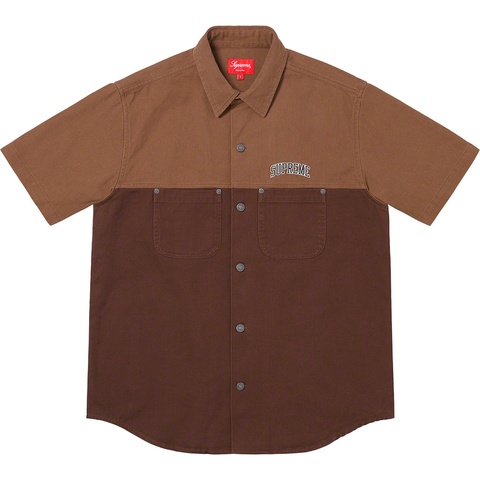 Supreme 2-Tone Denim S/S Shirt - Brown