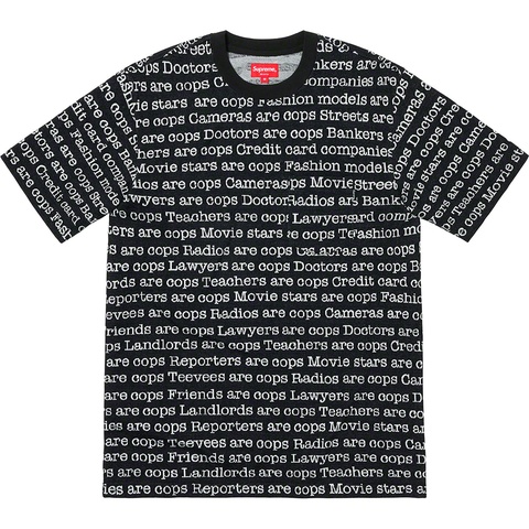 Supreme Cops Jacquard Pocket Tee - Black