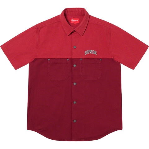 Supreme 2-Tone Denim S/S Shirt - Red