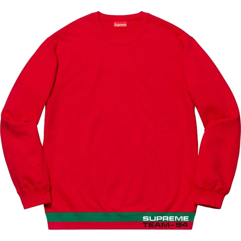 Supreme Rib Stripe Crewneck - Red
