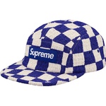 Supreme Checkerboard Bouclé Camp Cap (SS19) - Royal