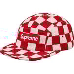 Supreme Checkerboard Bouclé Camp Cap (SS19) - Red