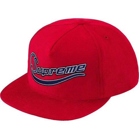 Supreme Metallic Logo Corduroy 5-Panel - Red