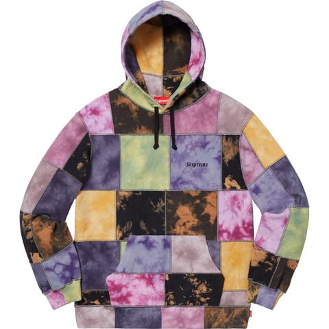 Supreme Patchwork Tie Dye Hooded Sweatshirt - Tie Dye 