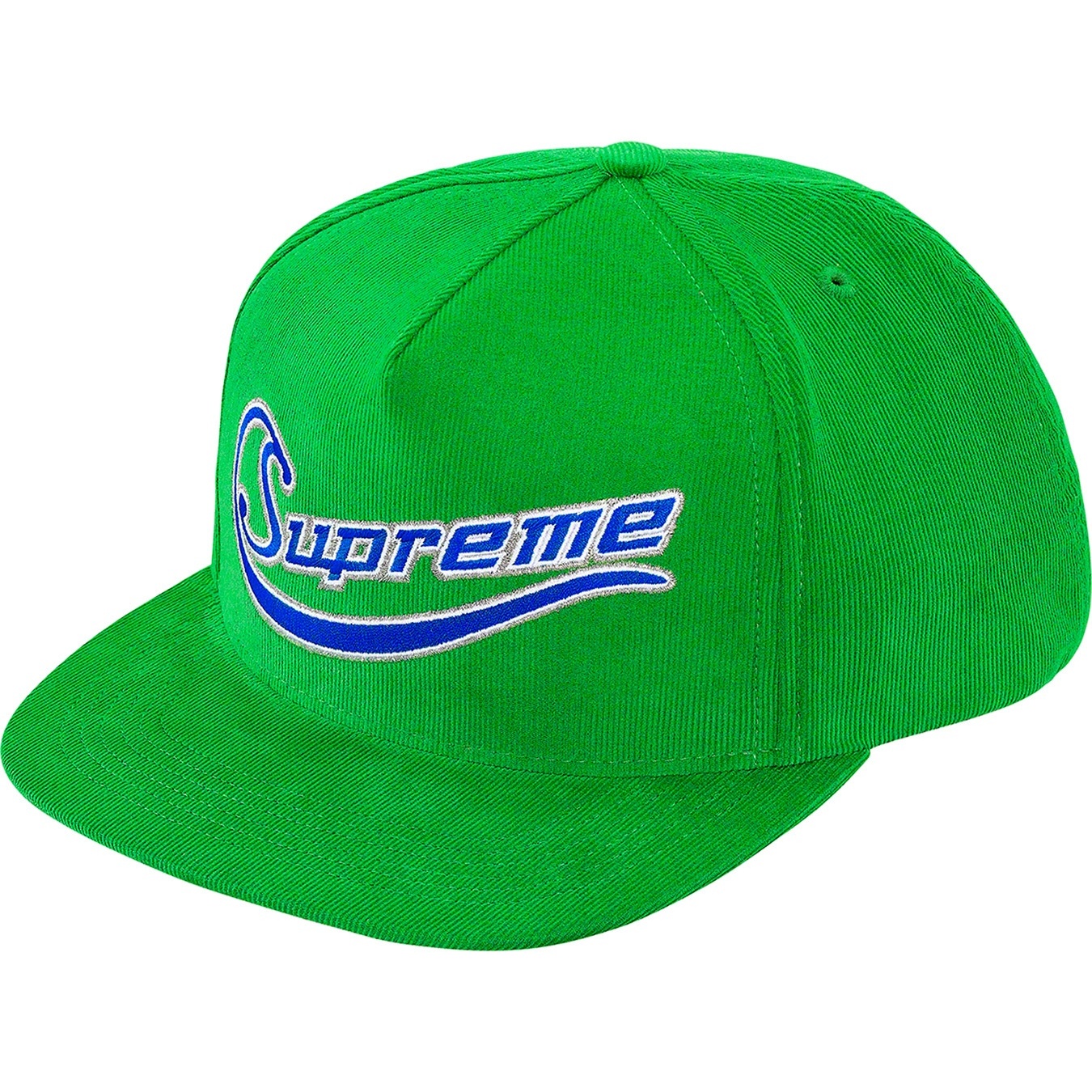 Supreme Metallic Logo Corduroy 5-Panel (SS19) - Green - $44