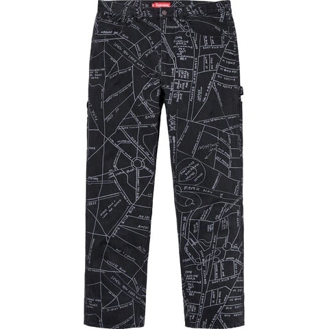 Supreme Gonz Map Denim Painter Pant - Washed Black