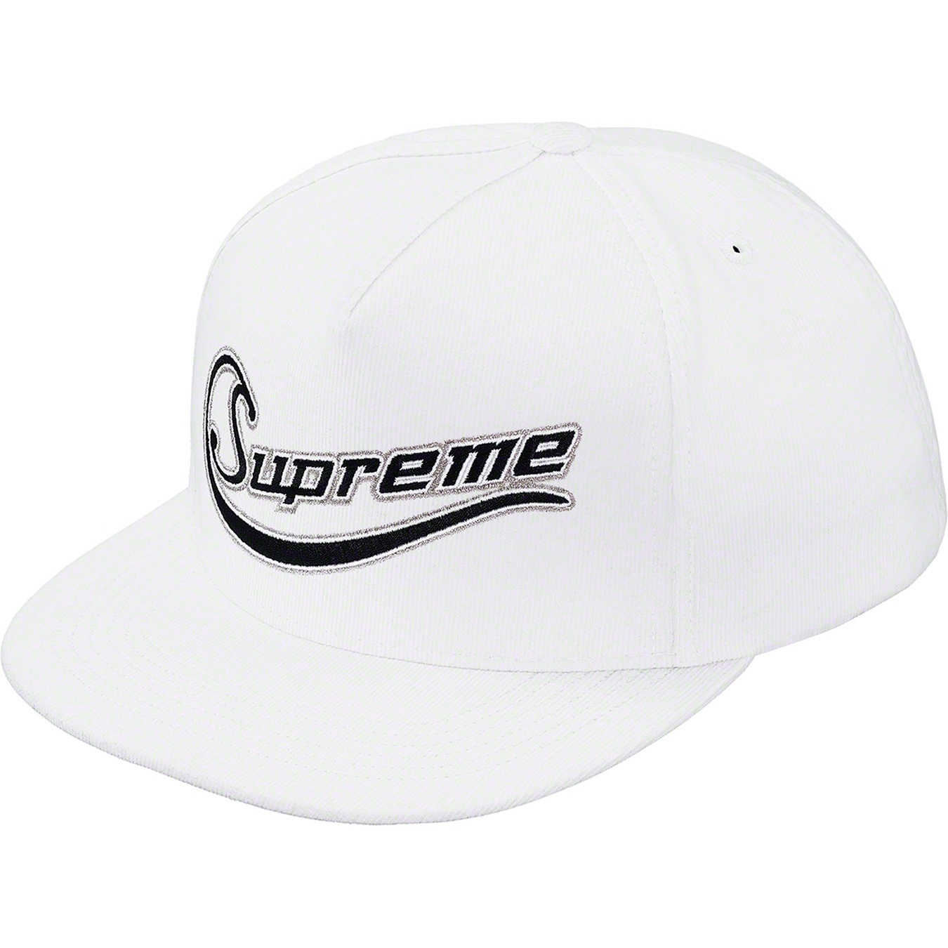 Supreme Metallic Logo Corduroy 5-Panel (SS19) - White - $44