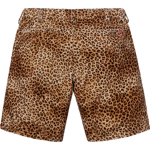 Supreme Velvet Work Short - Leopard