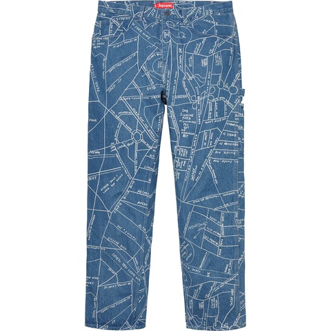 パンツ Supreme Gonz Map Denim Painter Gonz Map Denim Painter Pant - spring/summer 2019 - Supreme