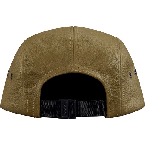 Supreme Pebbled Leather Camp Cap - Olive
