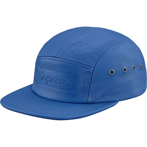 Supreme Pebbled Leather Camp Cap - Blue