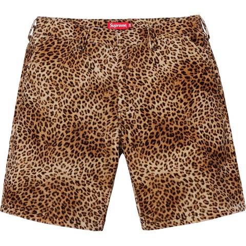 Supreme Velvet Work Short - Leopard