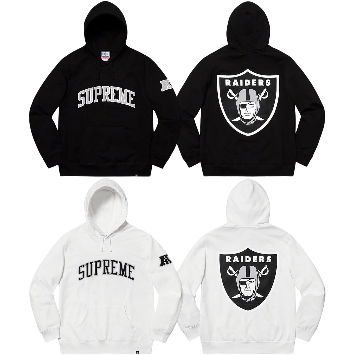 【865】パーカー Supreme NFL Raiders Hooded Sweatshirt サイズM New SUPREME NFL Raiders Hooded Sweatshirt - Medium - White