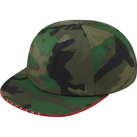 Supreme Visor Logo Twill 6-Panel - Woodland Camo