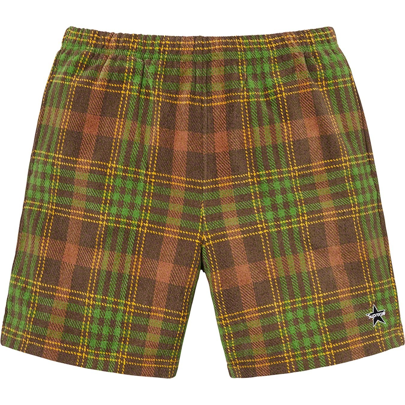 Supreme Plaid Velour Short (SS19) - Brown - $118