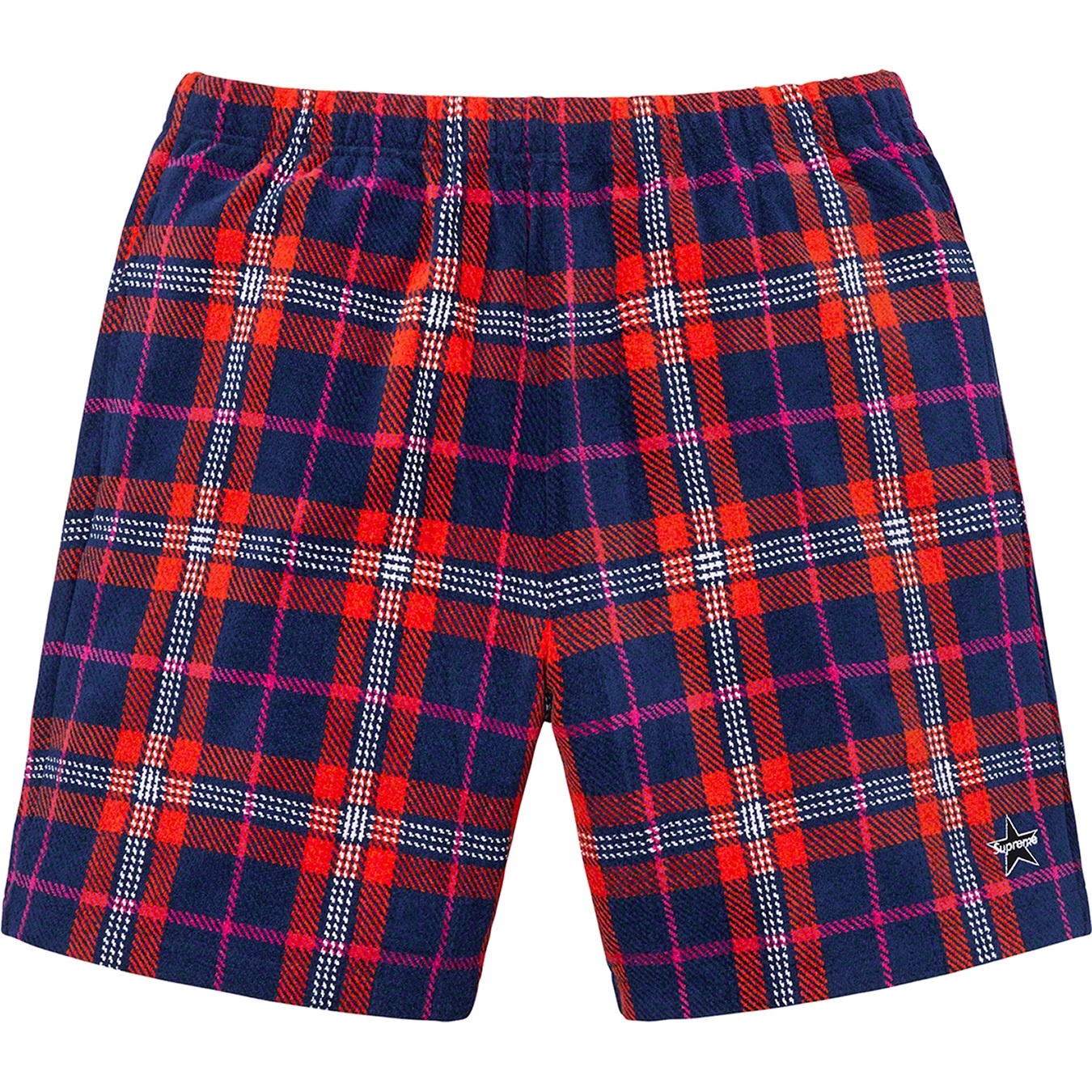 Supreme Plaid Velour Short (SS19) - Navy - $118