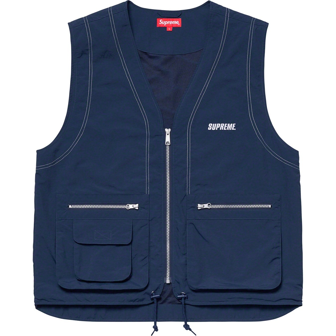 Supreme Nylon Cargo Vest (SS19) - Dark Blue - $138