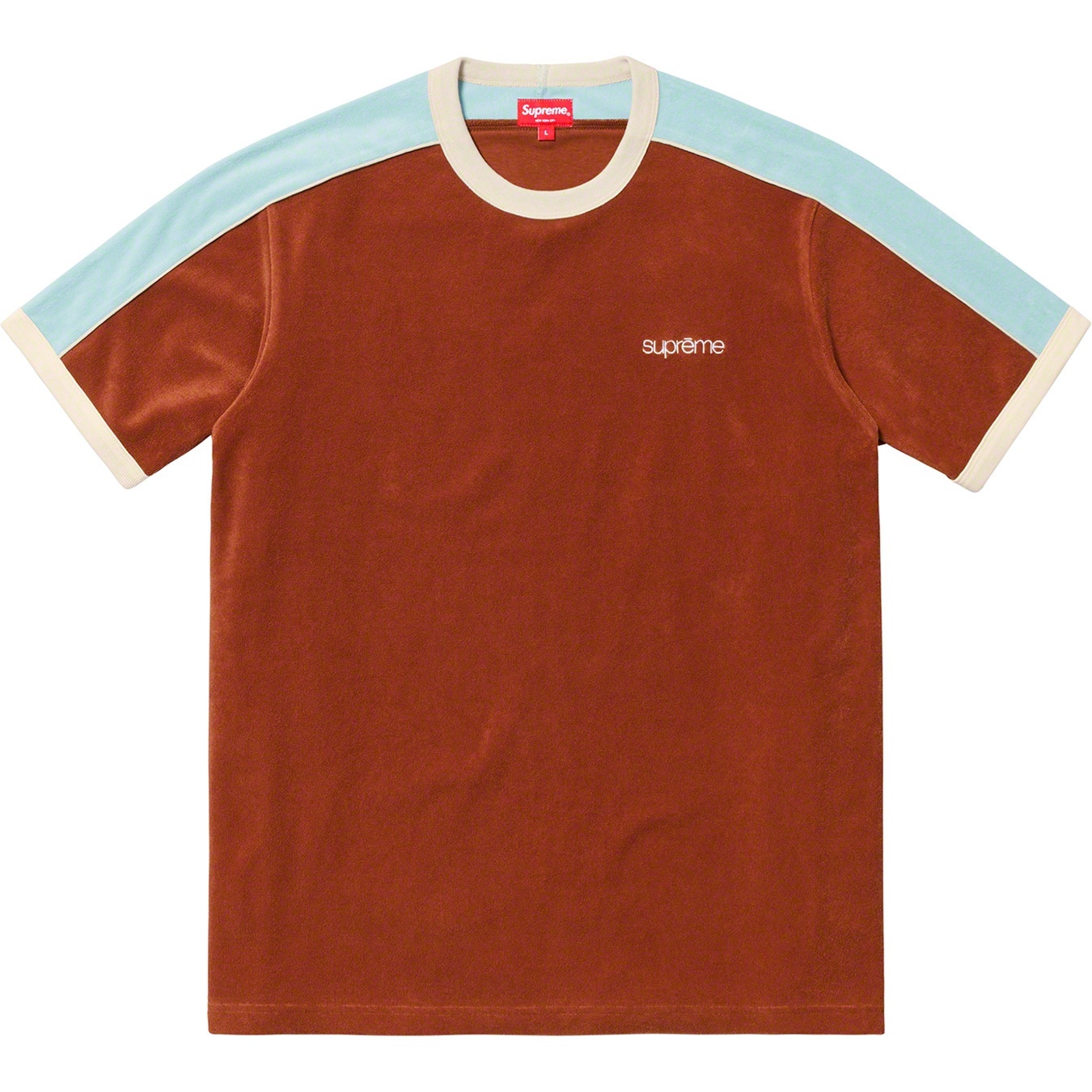 Supreme Shoulder Stripe Terry S S Top (SS19) - Brown - $88