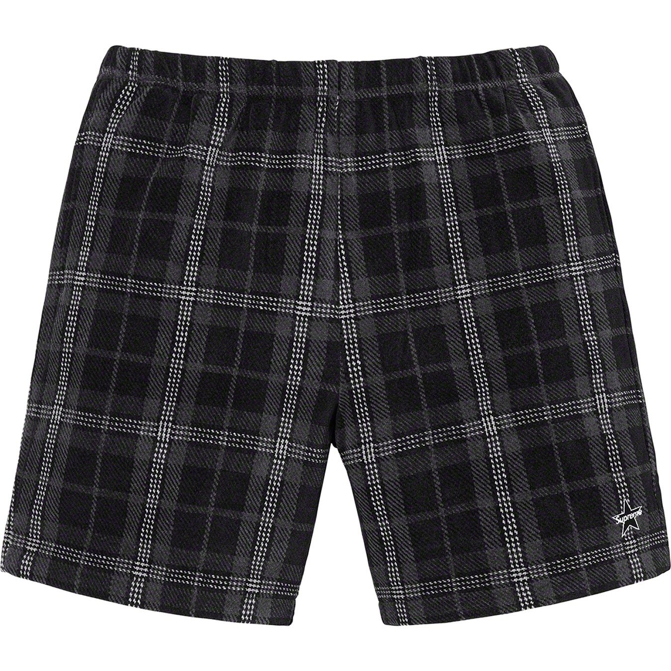 Supreme Plaid Velour Short (SS19) - Black - $118