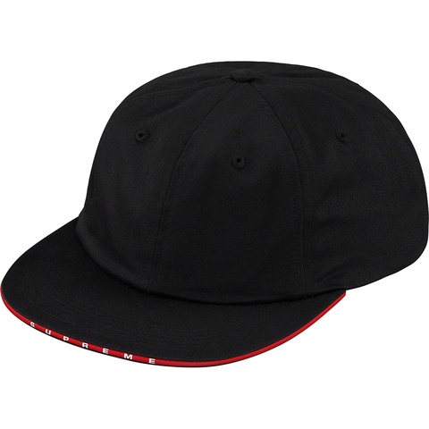 Supreme Visor Logo Twill 6-Panel - Black