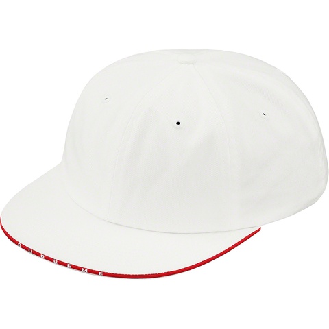Supreme Visor Logo Twill 6-Panel - White