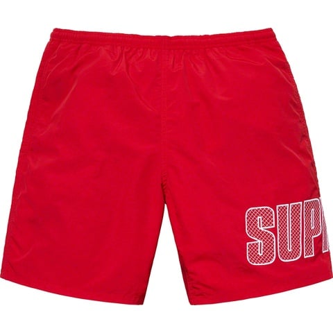 Supreme Logo Appliqué Water Short - Red