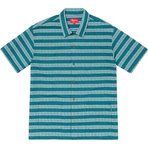 Supreme Key Stripe S/S Shirt - Light Blue