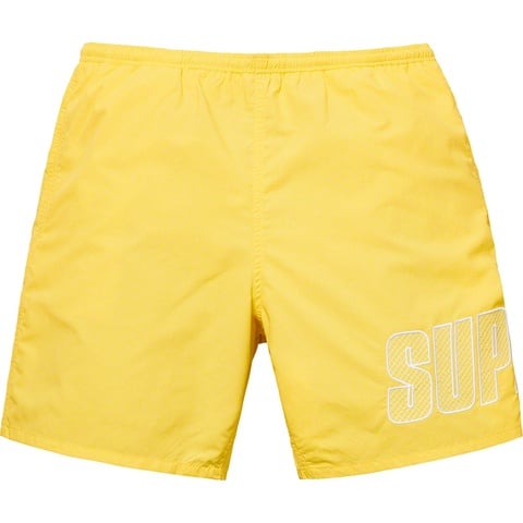 Supreme Logo Appliqué Water Short - Pale Yellow